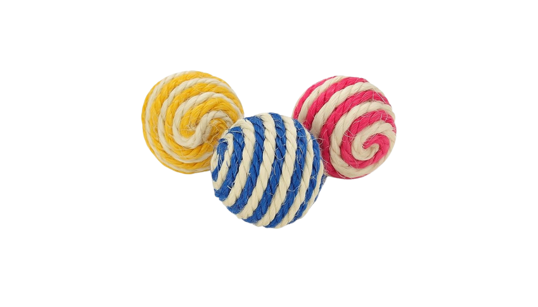 Striped Jute Sisal Balls Cat Toy