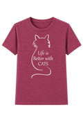 Life is Better with Cats T-Shirt (Mauve)