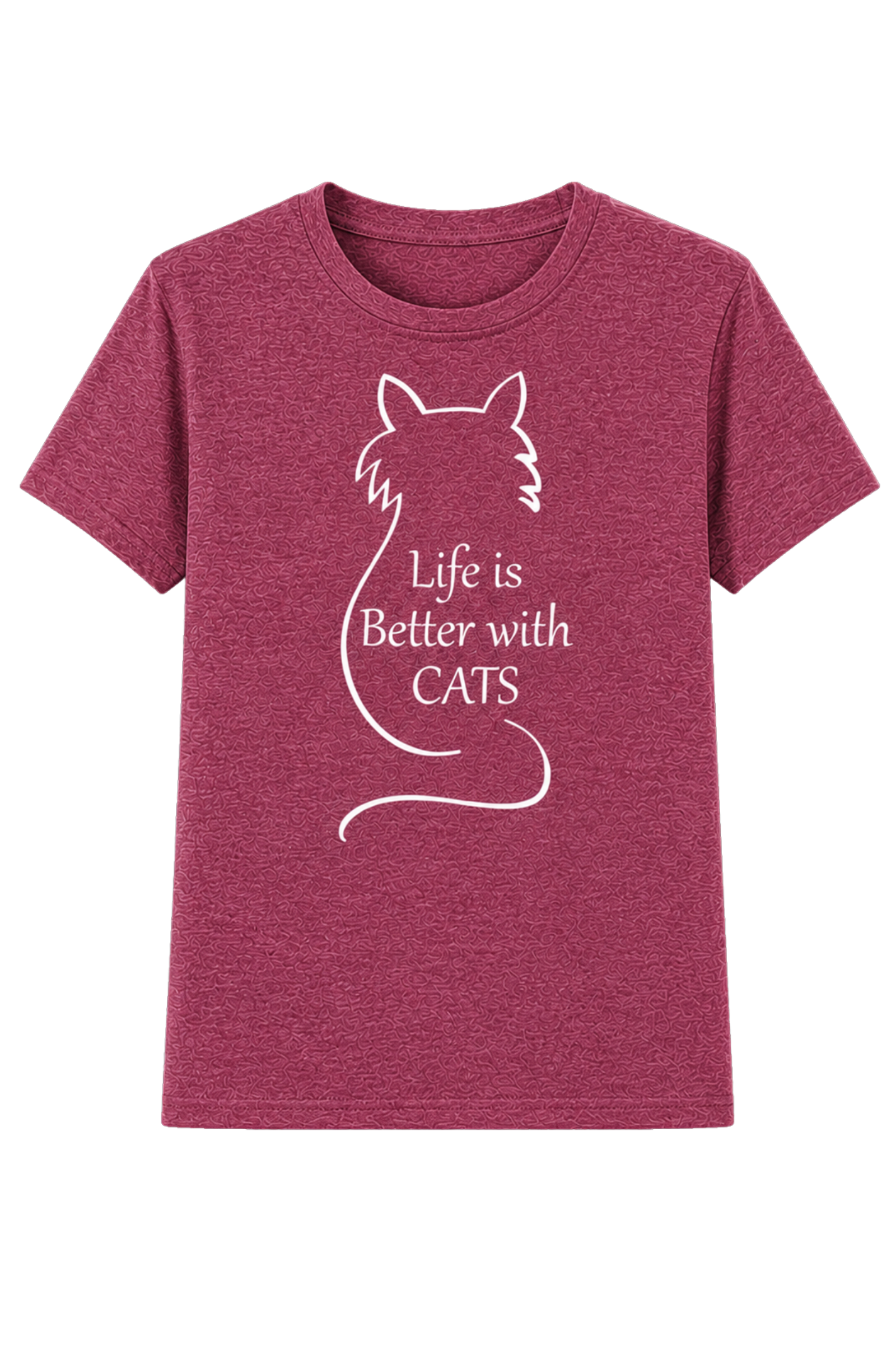 Life is Better with Cats T-Shirt (Mauve)